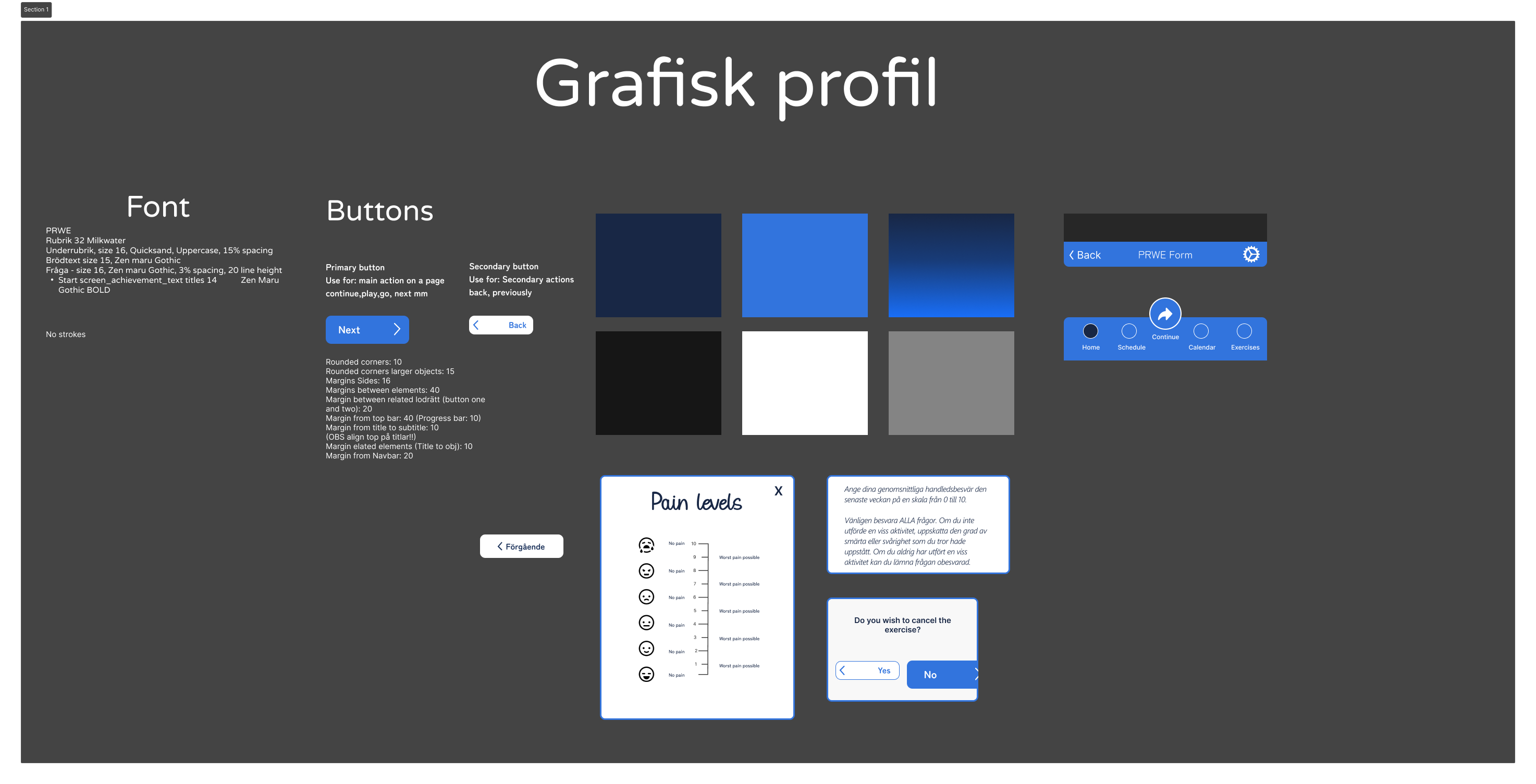 Graphic profile exploration — visual direction and colour system based on Linköping University Hospital